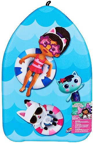 SwimWays Gabby's Dollhouse Kickboard, Schwimmbrett aus festem Schaumstoff, zum Schwimmenlernen, geeignet für Kinder ab 5 Jahren