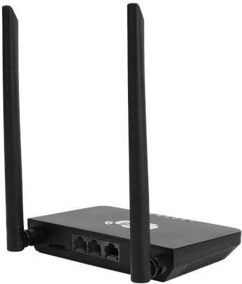 Conmutador de red LAN, 4G LTE WiFi router 300Mbps, router inalámbrico de alta velocidad con ranura para tarjeta SIM, 2 antenas externas, negro (versión europea)
