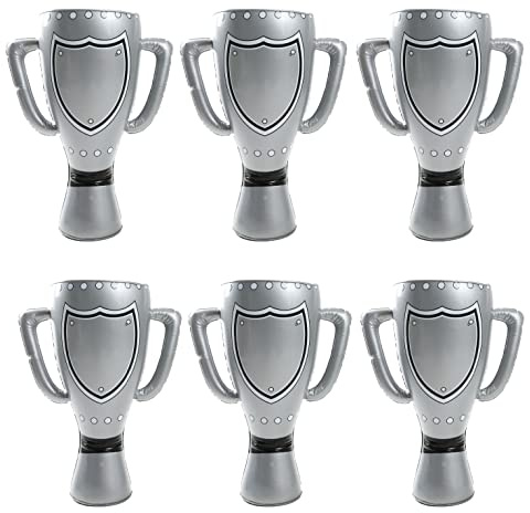 Quickdraw 6 X Riesig Aufblasbar Trophäe 60cm Aufblasen Party Requisite Fußball Turnier Geburtstag Preis Weltcup Sports Tag Wettbewerb Spielzeug Silber Becher