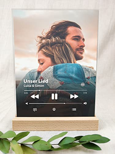 Personalisierte Song Cover Music Acryltafel ,Geschenke, Foto , BFF für Frauen und Männer, Liebe, Herz, Partnerf ,Ihn und Sie