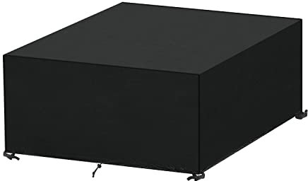 SanGlory Abdeckplane Gartenmöbel Wasserdicht Schutzhülle Gartenmöbel Winterfest Abdeckhauben für Möbelsets, Schwerlast Oxford Gewebe Gartentisch Abdeckung für Terrassenmöbel, 150x150x71cm