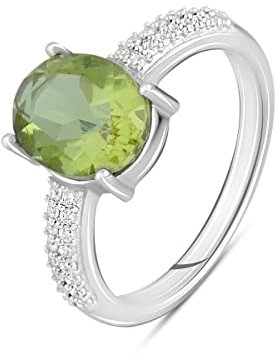 Ring aus 925er Sterlingsilber, oval, Mystic-Topas, Granat, Alexandrit, Sultanit, London-Topas, Morganit, Amethyst, Tansanit, Topas, polierte Oberfläche, Einzelstein-Design (Lindy Sultanit, 8.25)