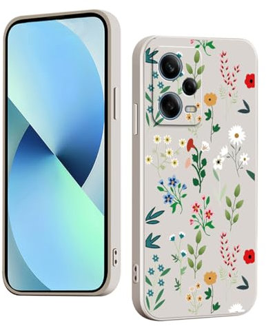 YUXING Silikon Hülle für Xiaomi Redmi Note 12 Pro 5G, Mode Muster Niedlich Handyhülle, Stoßfest, rutschfest, Langlebige, Ultra Dünn Schutzhülle (Floral,White)