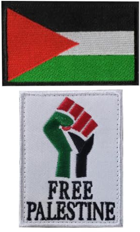Kostenlose Palästina-Flagge Nähen auf Stickerei Taktische Patch Militär Moral Armband Abzeichen Emblem Applique Haken Patches für Kleidung Taschen Rucksack Zubehör Team Uniform