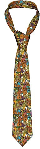 Herren-Krawatten, Kritzelei-Instrumente, schmale Krawatte für Business, Party, Hochzeit, Anzug, Schwarz , Einheitsgröße