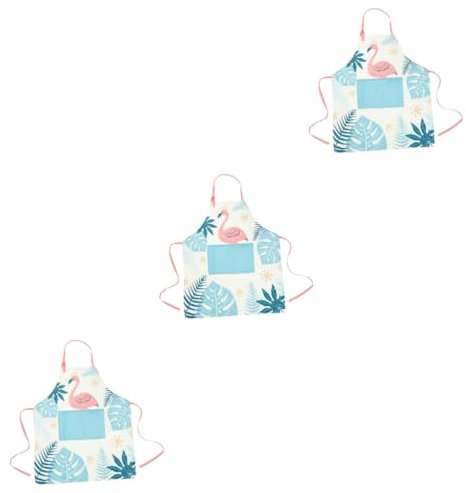 Milisten Delantal De Flamenco De 3 Piezas Delantal De Cocina Delantales De Restaurante Delantal De Trabajo De Flamenco Delantal Para Asar Delantal Artesanal Delantal De