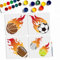 MAYJOYDIY 4 Stück Basketball Fußball Flammen Schablonen 30x30cm Sportball Thema Malschablone Mit Pinsel Wiederverwendbare Tennis Und Rugby Schablonen Vorlage Zum Basteln Holz Wand Stoff Papier
