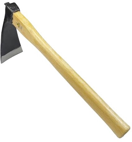 Zappa larga 35,5 cm, resistente, in acciaio al carbonio giapponese, con manico in legno di quercia, senza saldatura, zappa da giardino per scavare, diserbo e piantare