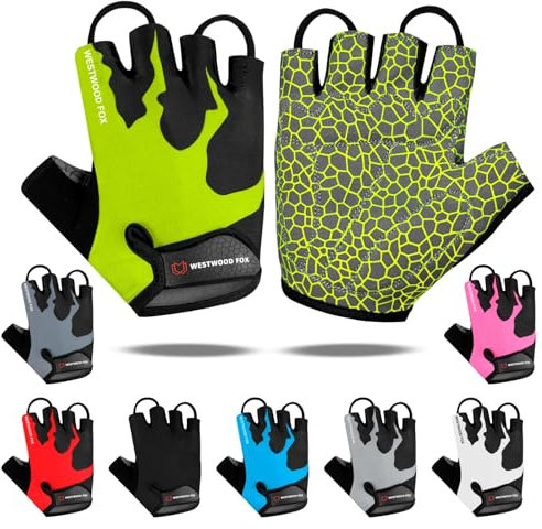 Fahrradhandschuhe, Halbfinger nisex, gepolsterte Griffe, Handfläche, Fahrrad, Sommer, Reiten, MTB, Fahrradhandschuhe für Männer und Frauen, rutschfest, fingerlos, kurz, Mountainbike, Ausfahrt, Spor