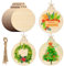 NACHLYNN 42 Stück Weihnachtskugeln, runde Holzornamente, Christbaumschmuck aus Holz für die Dekoration von Weihnachtsfeiern und zum Basteln