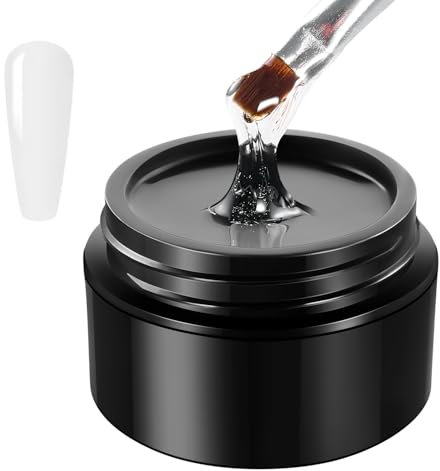MEFA Aufbaugel für Gelnägel, Transparente Gel Nägel, UV Gel zur Nagelverlängerung und Modellage, Nagelfestigungsgel Nail Art Maniküre UV Builder Gel Nagelgel für Nagelstudio 15g