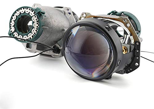 Angel Eyes,Angel Eye Halo Vollmetall D1S D2S D3S D4S D4S Bi-Xenon Scheinwerferlinsen Blau for Hella 3R G5 Car Light Retrofit