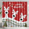 UYDOXCU Weihnachts-Elch-Duschvorhang, Motiv: Frohe Weihnachten, Rentier, Duschvorhänge für Badezimmer, Urlaub, Neujahr, Dekor, Duschvorhang-Sets mit 12 Haken (Weihnachtselch, 183 x 183 cm)