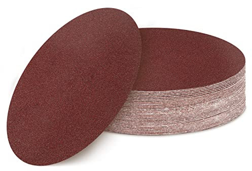 180mm Sanding Discs 40/60/80/120/180/240 Grit, 30Pcs Sandpaper Sheet, 7Inch Sander Disc Hook and Loop Discs Sanding Pads for Long Neck Sander Drywall Sander