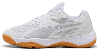 PUMA SOLARFLASH III JR, Indoor Court Shoe, White-Lilac Crush-Berry, 35.5 EU