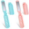 HJZHII 4 Stück Mini Haarbürste mit Kleiner Spiegel, Faltbare Haarbürste Klein Tragbare Reise Haarbürste Reisebürste Klapp Haarmassagekamm Klappkamm Bartkamm für Damen Herren(Blau+Rosa)