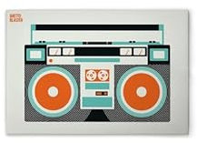 A.S. Création Leinwandbild Retro Ghettoblaster - Wandbild in Creme, Schwarz - 60 x 40 cm - DD132319