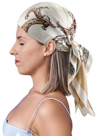 GADITIEK Kopftuch Damen, Bandana, Kopftücher für Damen, Hijab Kopftuch, Chemo Kopfbedeckung Damen, Christliches Kopftuch, Halstücher Für Damen, Schal Damen 70×70cm (Barockmuster)