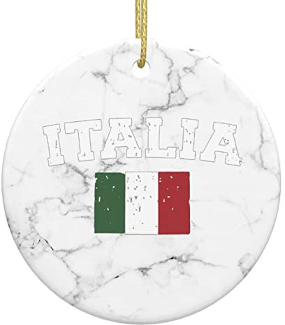 Italienische Flagge Italien Liebe Italia Weihnachtsschmuck Weihnachtsanhänger Keramik Christbaumschmuck Anhänger Mit Schnur Geschenkanhänger