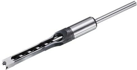 sourcing map Square Hole Drill Bit for Wood 10mm Hollow Chisel Mortiser Auger Spur Cutter Tool, High Carbon Steel for Woodworking Carpentry