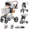 Shineey Kinderwagen 3 in 1,Kinderwagen Buggy Mit Babyschale,Mit Höhenverstellbarer Kinderwagen Komplettset Faltbare tragbare,KombiKinderwagen Mit Aluminiumrahmen für Neugeborene 0 bis 3 Jahre