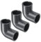 YOKIVE 3 Pcs Pipe Fittings, Elbow Schedule Socket 90 Degree Adapter Connector, Great for Swimming Pool, Drainage System (Gray, 80 3/4-Inch)