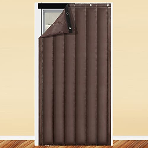 Blackout Thermal Insulated Doorway Curtains Noise Reduction Barrier for Nursery and Garage Portable Curtain for Sliding Glass or Front Door Room Divider Storm Window Cover 1 Panel