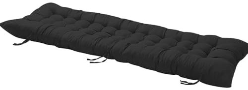 ping bu Gartenbankkissen 2-/3-Sitzer, 8 cm dick, dicke Baumwolle, Bankauflage für Hollywoodschaukel, Terrasse, Haus, (110 x 40 cm, Schwarz)