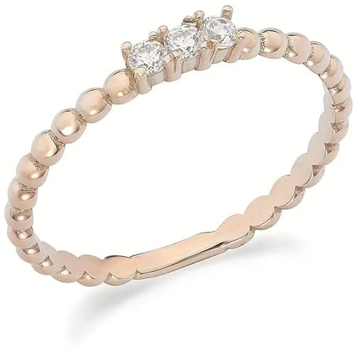 NADIR Ambrosia Damenring aus 375% Roségold mit Zirkonia KAAZ 015, Weißgold, Aquamarin