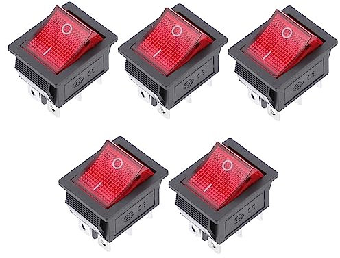 HEATSHAKING 5piezas Botones Táctiles Cuadrados Con Luz Roja Interruptores De Botón Pulsador Para Equipos Electrónicos Y Audio Diseño Preciso Y Alta Sensibilidad