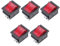 HEATSHAKING 5piezas Botones Táctiles Cuadrados Con Luz Roja Interruptores De Botón Pulsador Para Equipos Electrónicos Y Audio Diseño Preciso Y Alta Sensibilidad