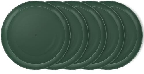 Chuboir 5 Pack Plant Pot Saucers 30cm, Durable Thicker Plastic Plant Saucer, Round Flower Plant Pot Drip Trays for Indoor Outdoor Garden (30cm / 11.8 inch, Green)