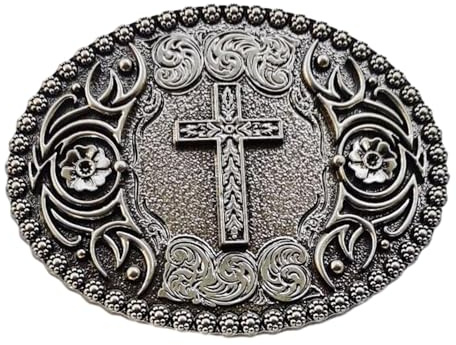 Guaber Vintage Metall Relief Kreuz Muster Gürtelschnalle Zarter Bund Zubehör Erwachsene Rock Western Cowboy Schnalle, a, One size