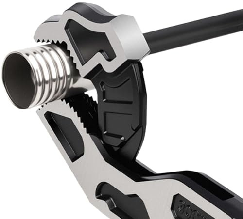Self-Adjusting Steel Pipe Wrench with Three-Sided Tooth Design, for Bolt Gripper for Hex Star Square Nuts, for Durable Auto-Locking Tool for Home for Bike Automotive(12 inches)