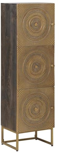 vidaXL Highboard Messing 35 x 30 x 120 cm