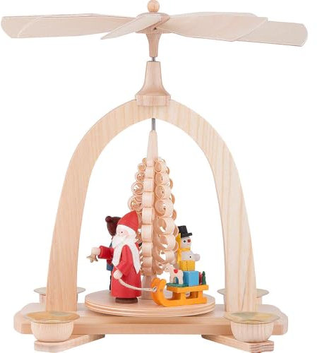 Theo Lorenz Weihnachtspyramide 1- stöckige Pyramide - Kinder Weihnacht - 23 cm - Original Erzgebirge