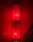 Orientalische Stehlampe Koutoubia Rot 120cm Lederlampe Hennalampe Lampe | Marokkanische Design Stehlampen aus Metall, Lampenschirm aus Leder | Orientalische Dekoration aus Marokko, Farbe Rot