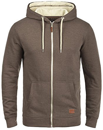 BLEND BHHulker Homme Veste en Sweat Veste à Capuche Hoodie avec Capuche Fermeture éclair Poche Kangourou Mélange de Coton Regular Fit, Taille:XL, Couleur:Mocca Mix (70816)