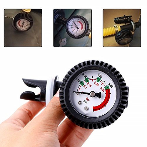 GeKLok Aufblasbares Schlauchboot-Manometer, Luftdruckmesser 0-5,08 PSI Barometer für Kajakfahren, Schlauchboot, SUP-Board, Floß