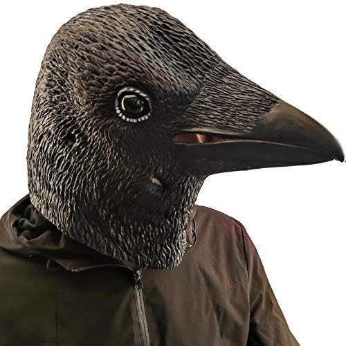 PartyCostume Krähe Maske Vogel Schwarz Tier Latex Vollkopf Realistische Masken Für Halloween Karneval Kostüm Party Parade