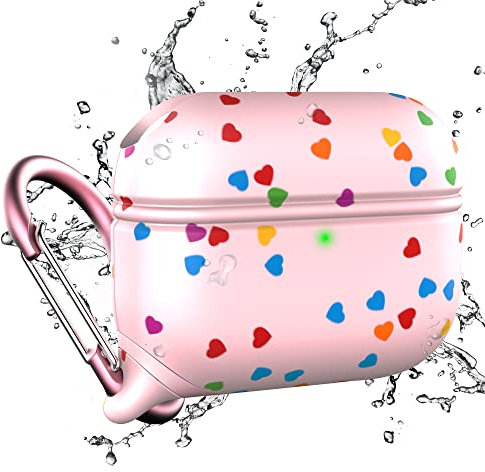 Catalyst Waterproof and Drop Proof Case AirPods Pro Sweetheart - Wasserdicht, mit Karabiner, Stoßfest, Sturzsicher, AirPods Pro - Rosa mit Herzen