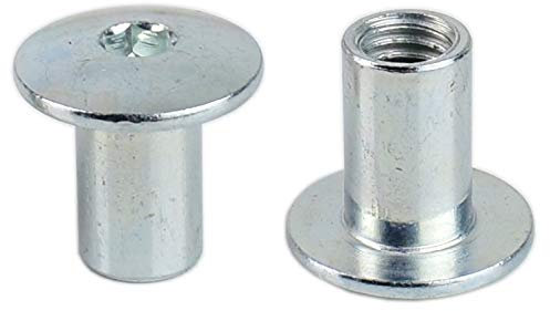 10x Hülsenmutter M8 Stahl mit Innensechskant Muttern abgerundeter Kopf Vernickelt oder Verzinkt (Oberfläche Verzinkt [10St.])