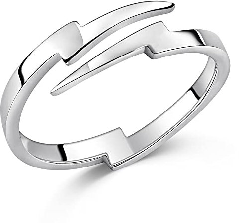 MATERIA by Matthias Wagner Damen Ring Blitz Silber 925 dünn 51-59 verstellbar SR-24