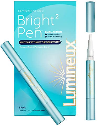 Lumineux Whitening Pen – Bright Pen 2er-Pack, Emaille-sichere Zahnaufhellung – Keine Empfindlichkeit – Fleckenabweisend – Zahnarzt formuliert & zertifiziert ungiftig