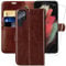 MONASAY for Galaxy S22 Ultra Wallet Case, 6.8 inch[Included Screen Protector][RFID Blocking] Flip Folio Leather Cell Phone Cover with Credit Card Holder for Samsung Galaxy S22 Ultra 5G,Brown