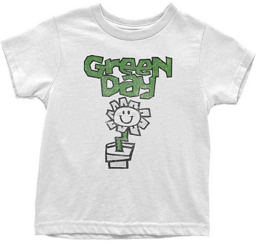 Green Day Childrens/Kids Flower Pot Cotton T-Shirt (7-8 Years) (White)