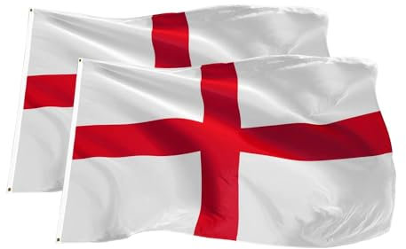 Bandiera Inghilterra 90 x 150 cm - ultra resistente, doppia funzione con 2 occhielli e passante per asta, bandiera nazionale Inglese (2)