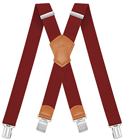 Dresime Hosenträger für Herren mit 4 starken Clips 4cm breit, X Form elastisch einstellbar Länge für Männer und Damen Overalls Jeans, Arbeitshosen, Jumpsuits, Motorradhosen, etc.