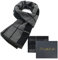 Durio Herren Schal Warme Gestrickt Plaid Quaste Herrenschal Männer Winter Lange Schals Geschenke XY639-Grau Schwarz mit Verpackung Einheitsgröße