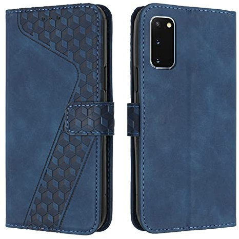 OKZone Coque pour Samsung Galaxy S20, Etui Protection Housse Premium en Cuir PU Portefeuille Étui Téléphone [Fermoir Magnétique] [Fentes pour Cartes] Flip Case pour Samsung Galaxy S20（Bleu